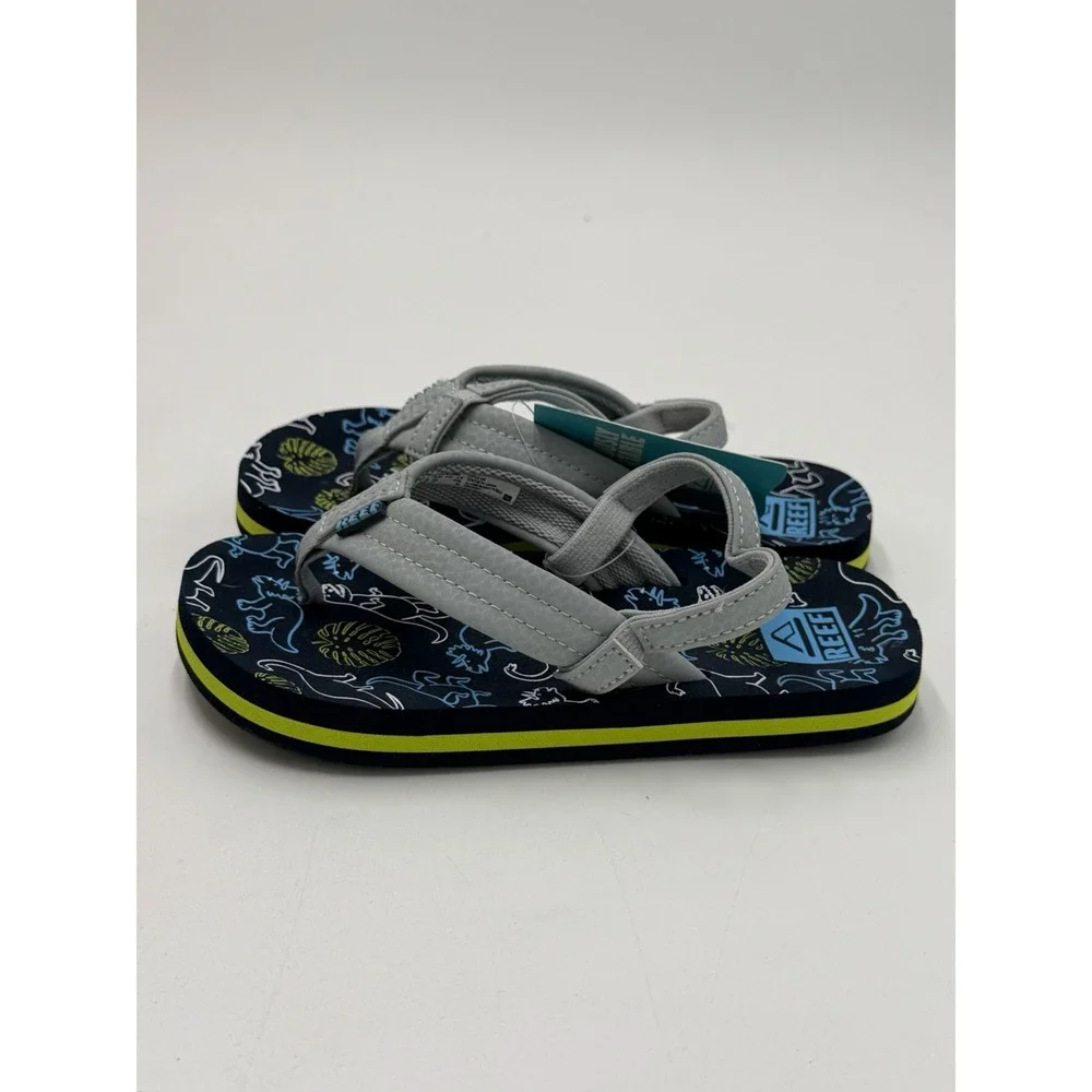 Reef Toddler Little Ahi Water Friendly Dino Flip Flop Boys Girls Size 11 New